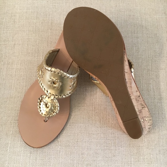 Jack Rogers Shoes Jack Rogers Mid Wedge Sandals Gold 48 Poshmark